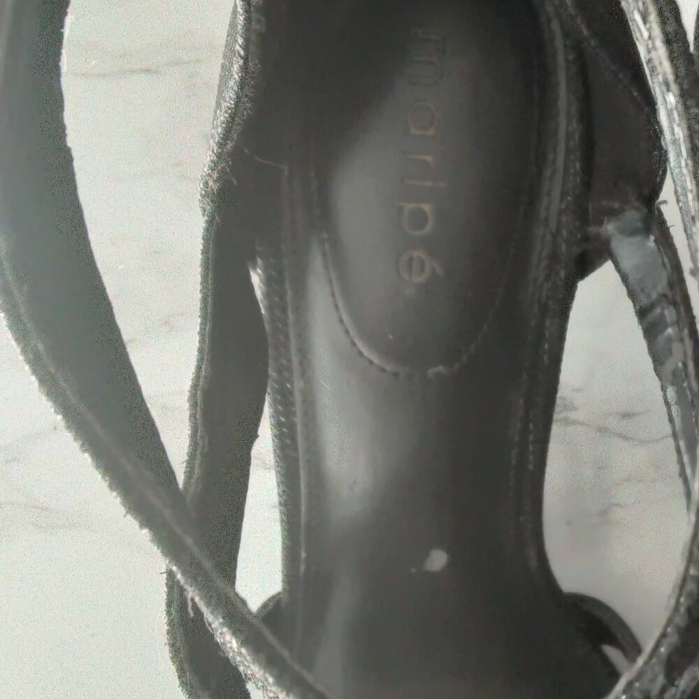 Maripe Womens Black Sparkly Glitter Stiletto 4" Heels Black High Heels Size 9 - Picture 10 of 16